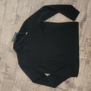 Black mock turtle neck zip sweater Investments brand NWT LG